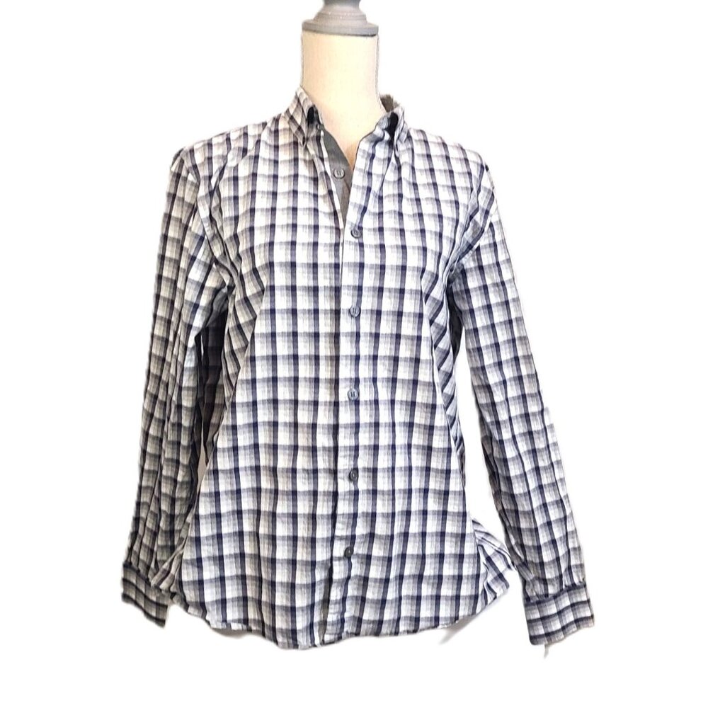 Men's Michael Kors Large Button Down Shirt Plaid Tailored Fit Dress Shirt